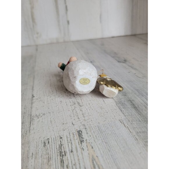 Vintage Eddie Walker Angel snow snowman cherub set figure ornament Xmas - Picture 6 of 6